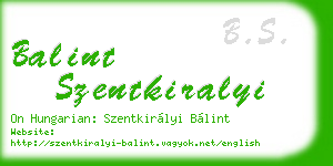 balint szentkiralyi business card