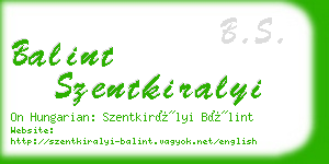 balint szentkiralyi business card